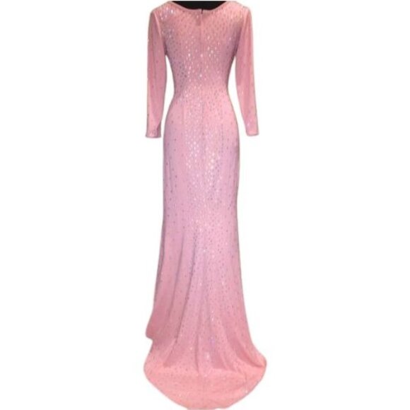 Wow Couture Luxurious Designer Swarovski Crystals Beaded Evening Prom Gown Dress - Picture 7 of 16